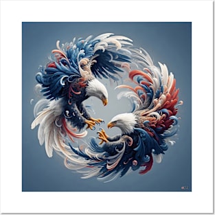 Eagles Yin and Yang Posters and Art